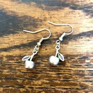 3/$15 • Silver Apple Teachers Pet dangle earrings